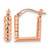 14K Yellow Gold with Rose Rhodium-Plated Polished/Diamond-Cut Square Hoop Earrings, 15.5 mm