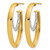 14K Yellow Gold Hollow with White Rhodium Polished with Crystal Oval Drop Post Hoop Earrings, 36.3 mm - View 2