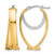 14K Yellow Gold with White Rhodium Polished Fancy Hoop Earrings, 28.3 mm