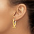 14K Yellow Gold with White Rhodium Polished Fancy Hoop Earrings, 28.3 mm - View 3