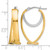 14K Yellow Gold with White Rhodium Polished Fancy Hoop Earrings, 28.3 mm - View 4