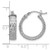 14K Yellow Gold Hollow with White Rhodium-Plated Polish/Texture/Diamond-Cut Hoop Earrings, 19.5 mm - View 4