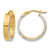 14K Yellow Gold with White Rhodium Polished and Diamond-Cut Hoop Earrings, 20 mm
