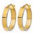 14K Yellow Gold with White Rhodium Polished and Diamond-Cut Hoop Earrings, 20 mm - View 2