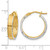 14K Yellow Gold with White Rhodium Polished and Diamond-Cut Hoop Earrings, 20 mm - View 4