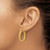 14K Yellow Gold Hollow Polished and Textured Hoop Earrings, 25.5 mm - View 3