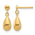 14K Yellow Gold Polished Teardrop Dangle Earrings, 16 mm