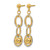Rhodium-Plated 14K Two-Tone Gold Polished and Diamond-Cut Dangle Earrings, 39 mm - View 2