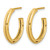 14K Yellow Gold Polished and Textured Round J-Hoop Earrings, 21 mm - View 2