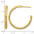 14K Yellow Gold Polished and Textured Round J-Hoop Earrings, 30 mm - View 4