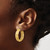 14K Yellow Gold Polished and Textured Round Hoop Earrings, 26 mm - View 3