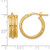 14K Yellow Gold Polished and Textured Round Hoop Earrings, 21.5 mm - View 4