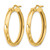 14K Yellow Gold Polished Round Hoop Earrings, 30 mm - View 2