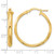 14K Yellow Gold Polished Round Hoop Earrings, 30 mm - View 4