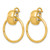 14K Yellow Gold Polished Circle Dangle Omega Back Drop Earrings, 32 mm - View 2