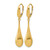 14K Yellow Gold Polished Teardrop Dangle Leverback Earrings, 44 mm - View 2