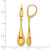 14K Yellow Gold Polished Teardrop Dangle Leverback Earrings, 44 mm - View 4