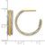 14K Yellow Gold with Rhodium Polished/Textured/Diamond-Cut J-Hoop Earrings, 20.25 mm - View 4