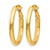 14K Yellow Gold Hollow Polished Oval Hoop Earrings, 30 mm, 4 mm Wide, Omega Clip Back - View 2