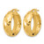 14K Yellow Gold Polished and Diamond-Cut Half Round Circle Hoop Earrings, 23 mm - LE2735 - View 2