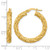 14K Yellow Gold Polished and Textured Twisted Circle Hoop Earrings, 29 mm - View 4