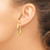 14K Yellow Gold Polished Oval Hoop Single Earring, Omega Clip Back - View 3