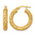 14K Yellow Gold Polished and Textured Twisted Tube Hoop Earrings, 23.5 mm