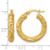 14K Yellow Gold Polished and Textured Twisted Tube Hoop Earrings, 23.5 mm - View 4