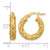 14K Yellow Gold Polished and Textured Twisted Tube Hoop Earrings, 18.85 mm - View 4