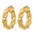 14K Yellow Gold Polished and Textured Twist Hoop Earrings, 21 mm - View 2