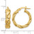 14K Yellow Gold Polished and Textured Twist Hoop Earrings, 21 mm - View 4