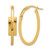 14K Yellow Gold Polished Oval Square Tube Hoop Earrings, 30 mm