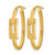 14K Yellow Gold Polished Oval Square Tube Hoop Earrings, 30 mm - View 2