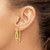 14K Yellow Gold Polished Oval Square Tube Hoop Earrings, 30 mm - View 3