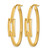 14K Yellow Gold Polished Oval Square Tube Hoop Earrings, 35 mm - View 2