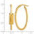 14K Yellow Gold Polished Oval Square Tube Hoop Earrings, 35 mm - View 4