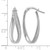 Rhodium-Plated 14K White Gold Hollow Polished Glimmer Infused Oval Hoop Earrings, 28 mm - View 3