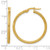 14K Yellow Gold Polished and Textured Twisted Tube Hoop Earrings, 29.6 mm - View 4