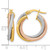 14K Yellow Gold with White Rhodium and Rose Gold Plating Twisted Tube Hoop Earrings, 20.75 mm - View 4