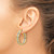 14K Yellow Gold with White Rhodium Polished and Textured Triple Hoop Earrings, 31 mm - View 3