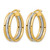 14K Yellow Gold with White Rhodium Polished and Textured Triple Hoop Earrings, 27 mm - View 2