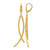 14K Yellow Gold Polished and Textured Tube Dangle Leverback Drop Earrings, 68 mm