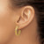14K Yellow Gold Polished Design J-Hoop Patterned Earrings, 22 mm - View 3