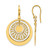 14K Yellow Gold Polished and Diamond-Cut Circles Dangle French Wire Earrings, 36 mm