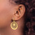14K Yellow Gold Polished and Diamond-Cut Circles Dangle French Wire Earrings, 36 mm - View 3