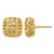 14K Yellow Gold Polished Puffed Square Stud Earrings, 12.2 mm