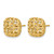 14K Yellow Gold Polished Puffed Square Stud Earrings, 12.2 mm - View 2