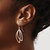 14K Two-Tone Gold White/Rose Polish/Textured Wire Dangle French Wire Earrings, 37 mm - View 3