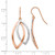 14K Two-Tone Gold White/Rose Polish/Textured Wire Dangle French Wire Earrings, 37 mm - View 4