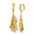 14K Two-Tone Gold Hollow Polished & Diamond-Cut Post Omega Dangle Earrings, 55 mm